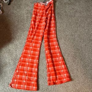 orange and white bell bottoms